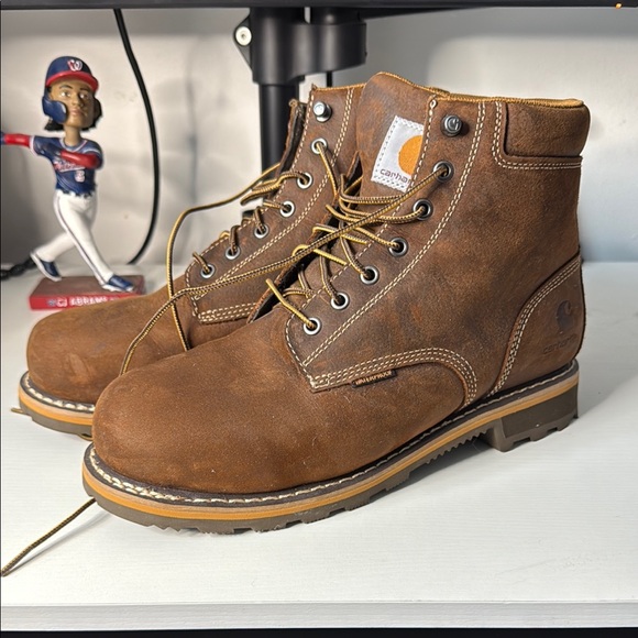 Carhartt Brown Heritage Work Boots with Goodyear Welt - Picture 1 of 4